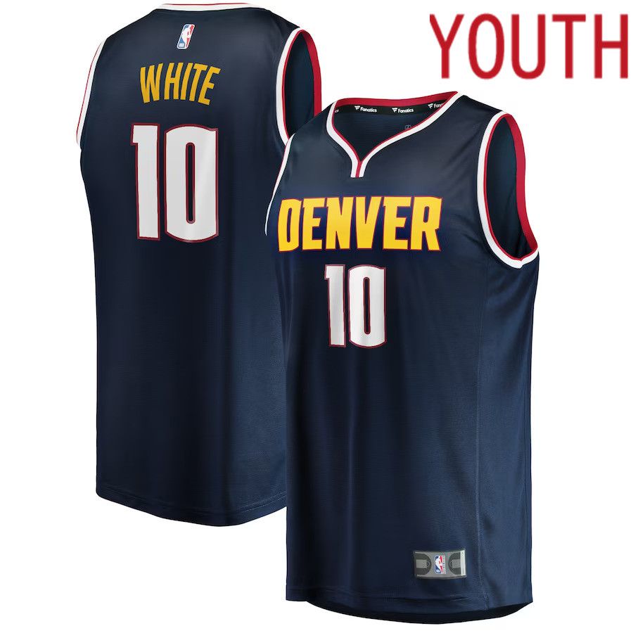 Youth Denver Nuggets #10 Jack White Fanatics Branded Navy Fast Break Player NBA Jersey